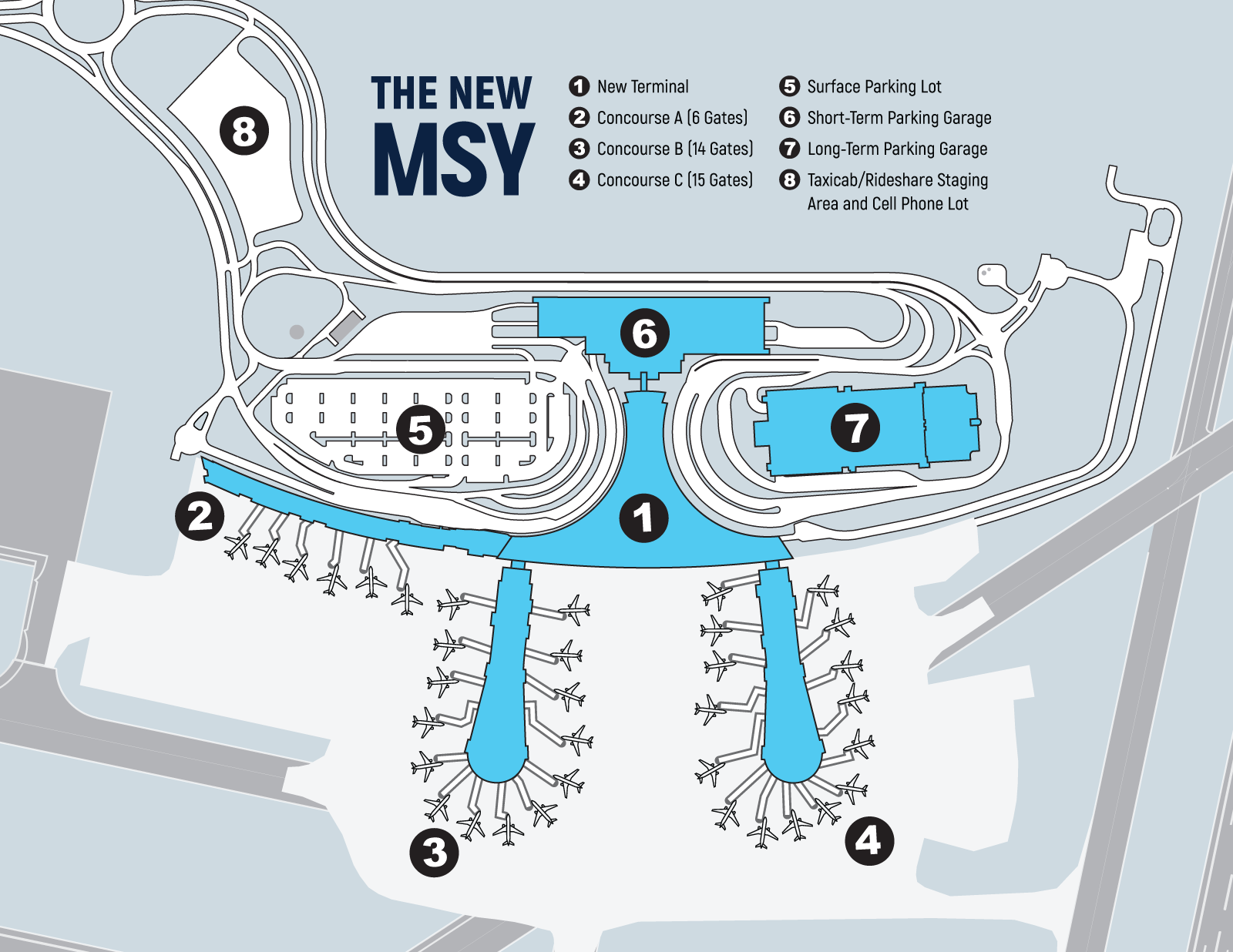 New Orleans Airport Map Campus Map   3. MSY New Terminal 06.11.19 FINAL 